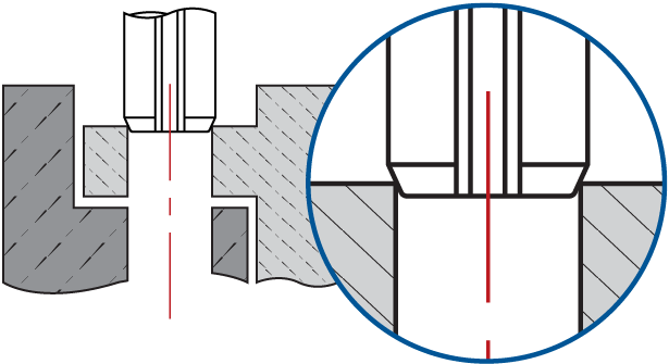 SPIROL Standard Slotted Pins sits deeper in the hole to facilitate installation