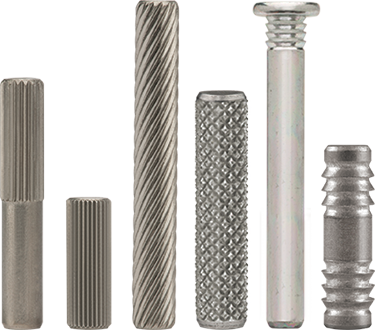 Solid Pin retention features in comparison