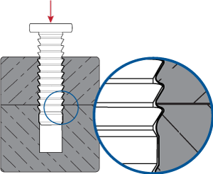Figure 2: Plastic backfill after installation of barbed Solid Pin
