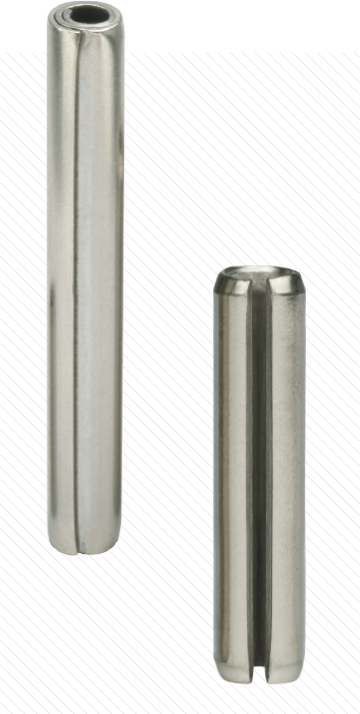 Coiled Spring Pin (left) and Slotted Spring Pin (right)