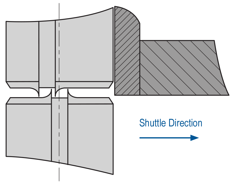 Figure 5: Slotted Pins sometimes have small “nibs” of material that can lead to jams in automatic feeders (exaggerated for demonstrational purposes)
